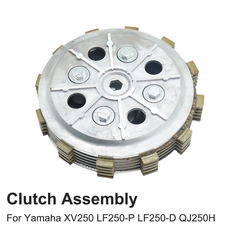For Yamaha XV250 Virago 250cc XV 250 V LF250-P LF250-D QJ250H Motorcycle Engine Clutch Plates Assembly Drum Kits