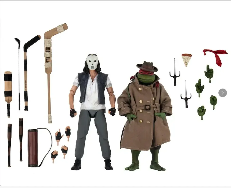 

NECA 2pcs Teenage Mutant Ninja Turtles Krang Turtles Raphael VS Casey jones Turtles Classic Movable Action Figure Toys