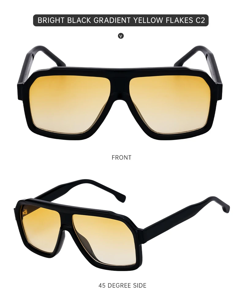 Übergroße quadratische Sonnenbrille für Herren und Damen, großer Rahmen, 2025 Luxusmarke, Vintage-Schutzbrille für Männer, Outdoor-Fahrbrille, UV400 – Detail 14