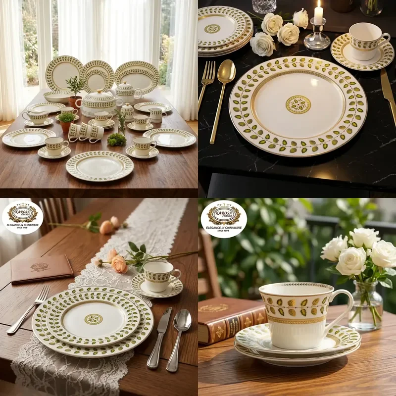 Porcelain China Dinnerware Sets for 12 People Home Hotel Dinner Sets