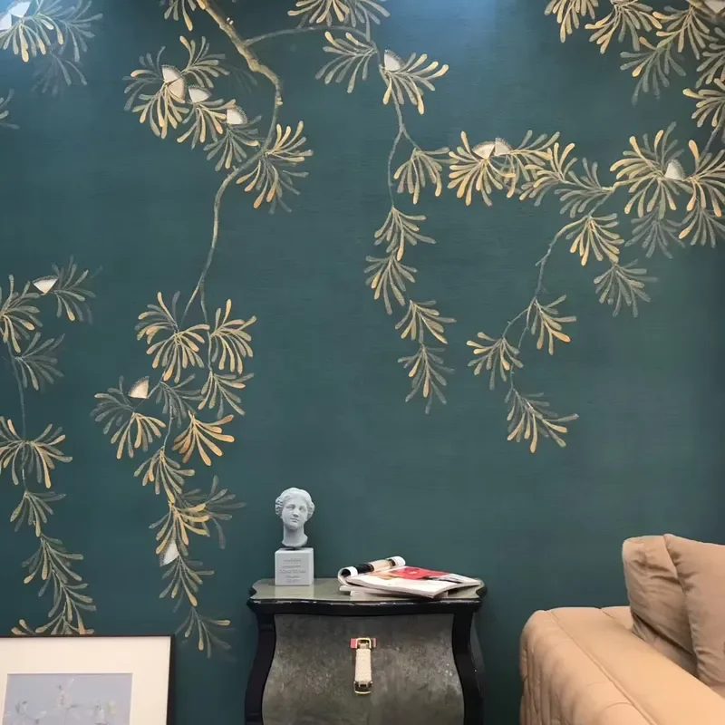 Zhenling Hand-painted Fine Craftsmanship Silk Wallpaper for Personalized Wall Customization