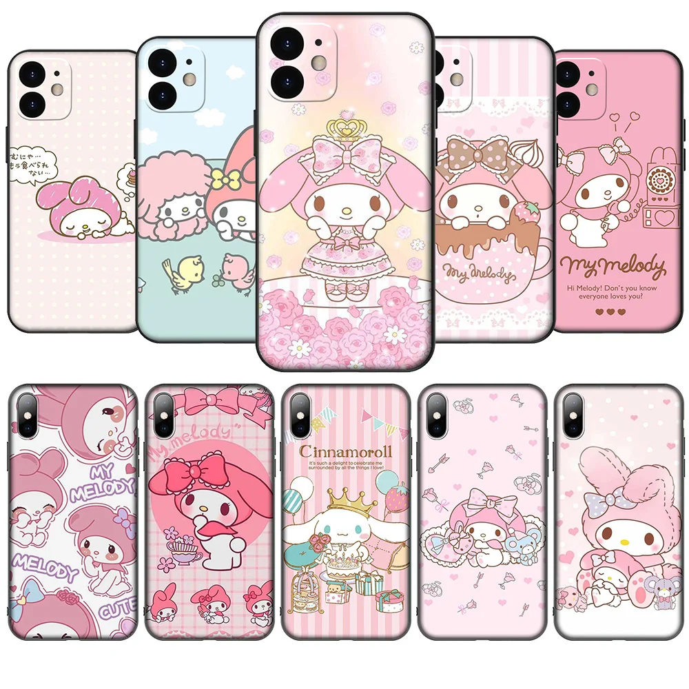 HA130 My Melody casing lunak kartun untuk Xiaomi Redmi Note 11 11s 10 10s 9 9s 10t 8T 8 7 6 Pro Max