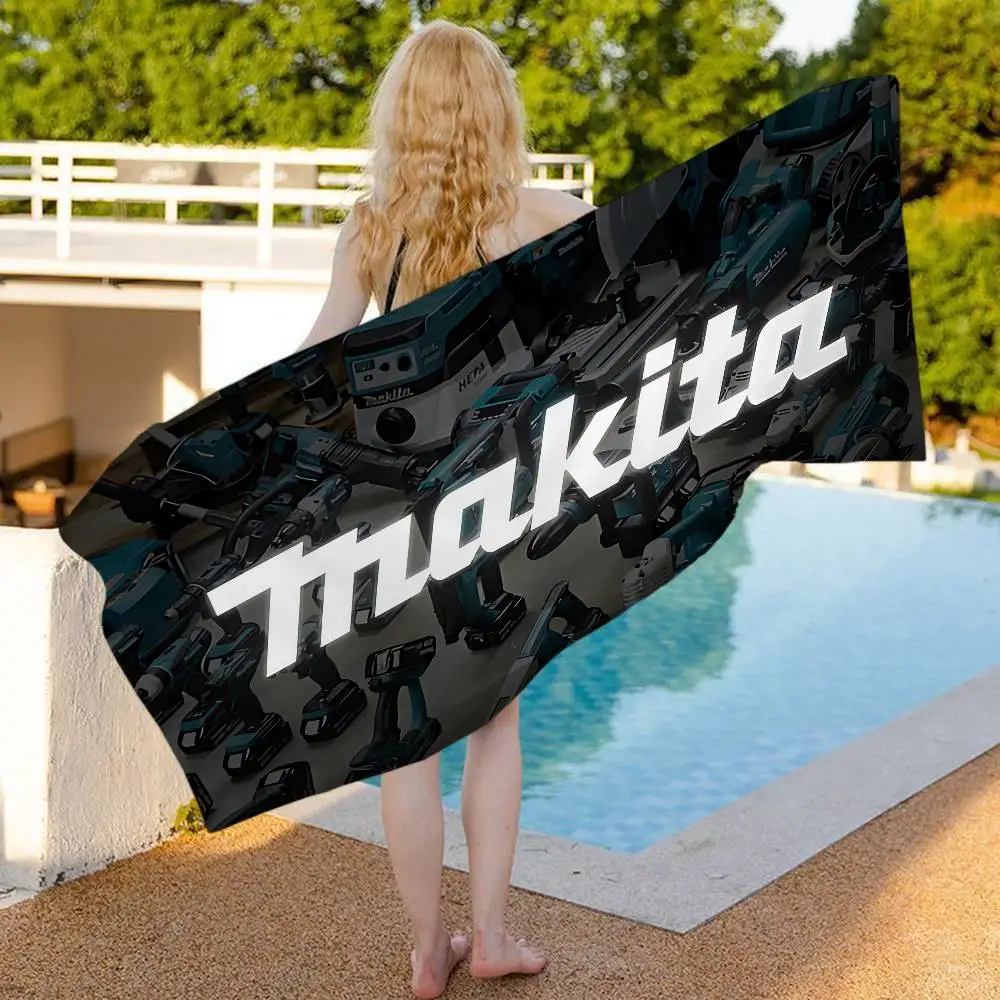 M-Makitas Tool Logo Big Microfiber Beach Towels Quick Dry Towel Sand Beach Towels Pool Towel for Travel Swim Pool Yoga