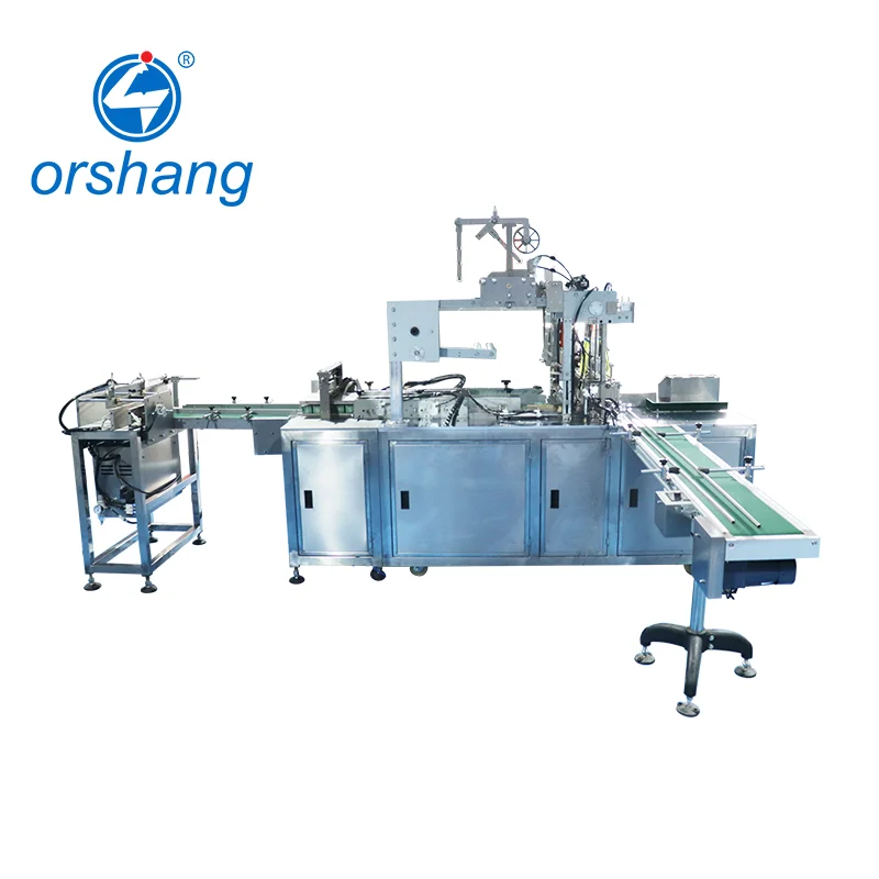 Orshang Automatic Cosmetic Mask Paper Box Film Cellophane Overwrapping Transparent Film 3D Packaging Machine