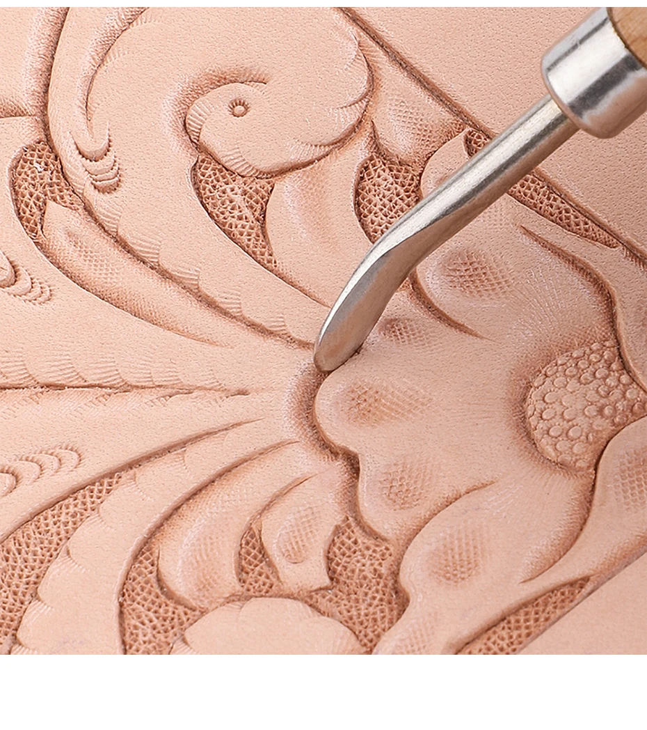 Qjh Leder Modellierung Schnitzwerk zeuge Set Modell ier punkt Stift Löffel Leder Präge Werkzeugs atz Leder Handwerk Modell ier werkzeuge Set – Detail 11