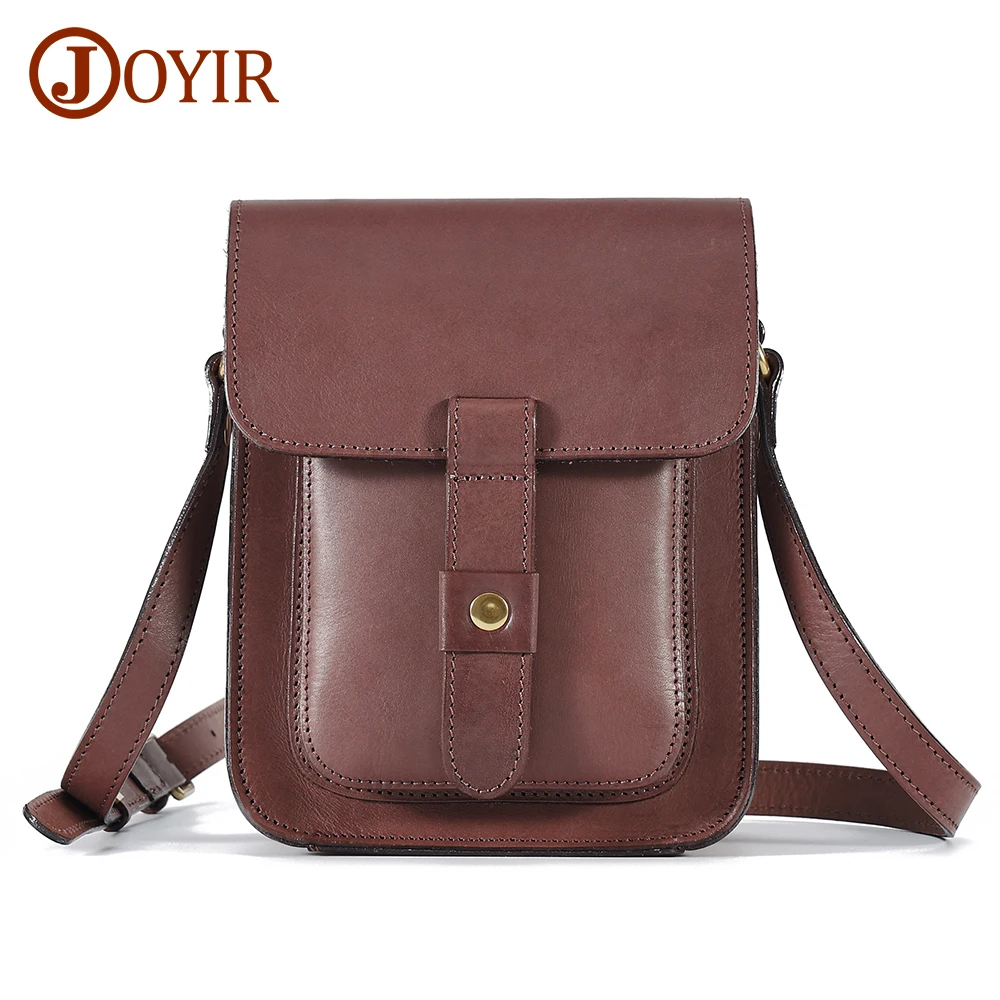 JOYIR Genuine Leather Small Flap Crossbody Bag Luxury Female Purse Handbag Vintage Travel Shoulder Messenger Bag