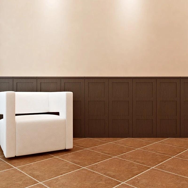 Coffee brown wall skirt wallboard wallpaper wall surrounding background wallpaper 3d three-dimensional wall sticker