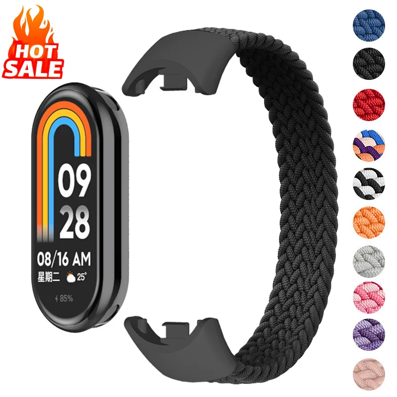 

Braided Solo Loop Band for Xiaomi Mi Band 9 8 Strap accessories Elastic Watchbands Replacement correa bracelet Miband 8 9 NFC