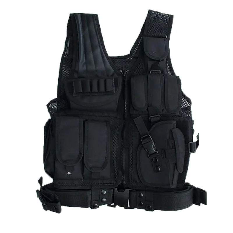 Ngoài trời Chiến Thuật Đa Năng Vest CS Lưới Áo Vest Quân Sự Quạt Bảo Vệ Áo Thiết Bị Airsoft Chiến Đấu Quân Đội Áo Tập