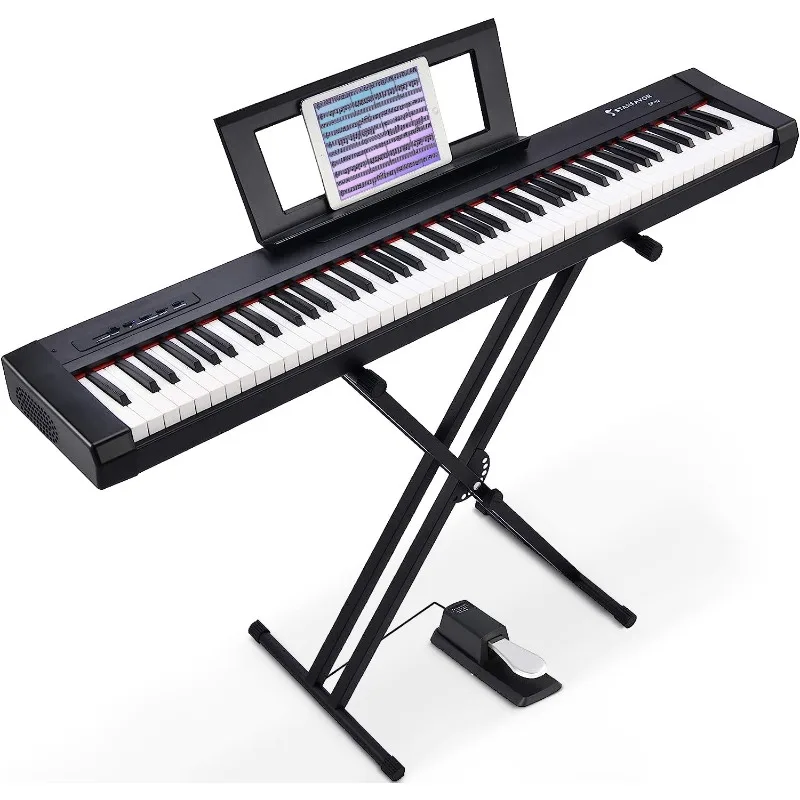 

Starfavor 88 Key Full Size Digital Piano, Electric Keyboard Piano Set with Semi-Weighted Keys Smart Voice Sampling Recording