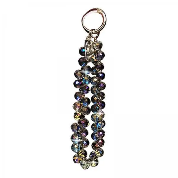 Glass Phone Charm Chain Beaded Pendant Keychain Wrist Strap Bag Charm for Fashion Accessories Elegant Use