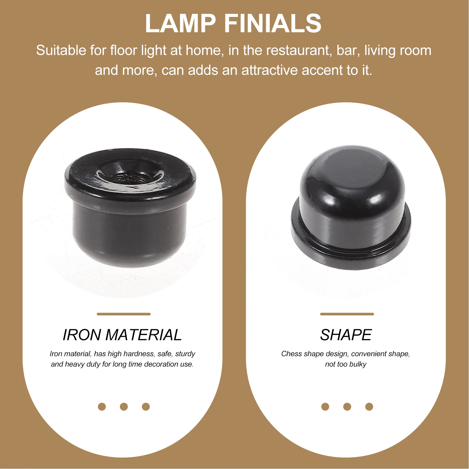 

8Pcs Harp Lamp Finial Metal Lamp Decoration Screw Type Design for Lamps Table Floor Lamps Light Knob Caps Light Screw Caps