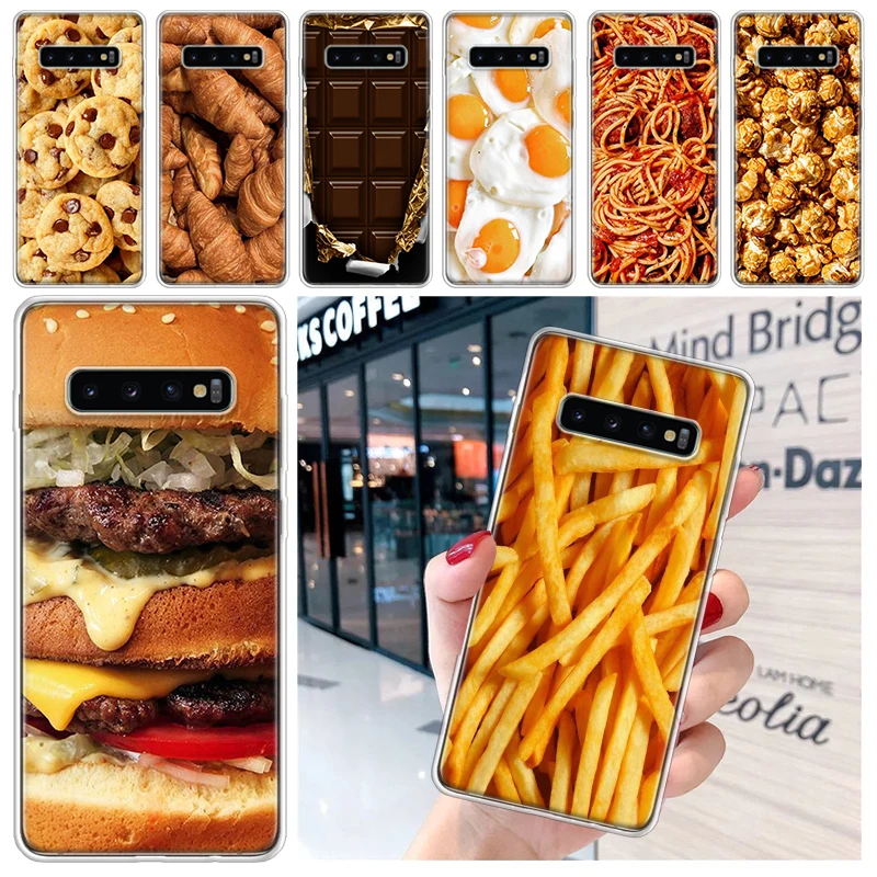 Food Fries Beer Cheese Sushi Cookie Soft Phone Case for Samsung Galaxy S24 S23 S22 S21 Ultra S20 FE S10 Plus S9 + Print Fundas C