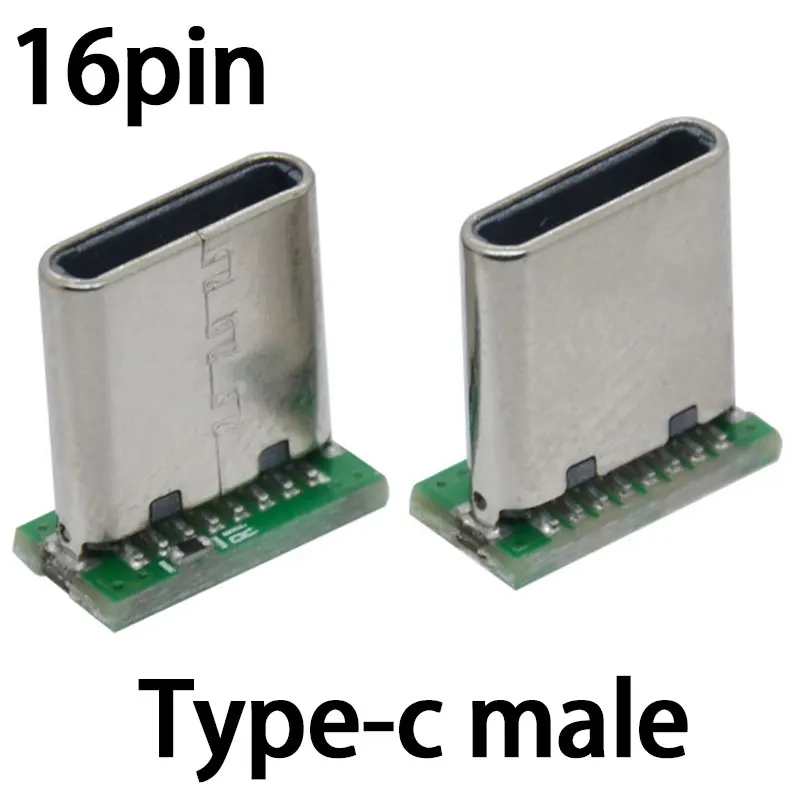 3/5/10/20 Buah USB 3.1 Tipe C Papan Patch Vertikal 16pin 4 /2 Kawat Las Pita Data PCB Papan USB Kepala Pria 16P Konektor Usb C