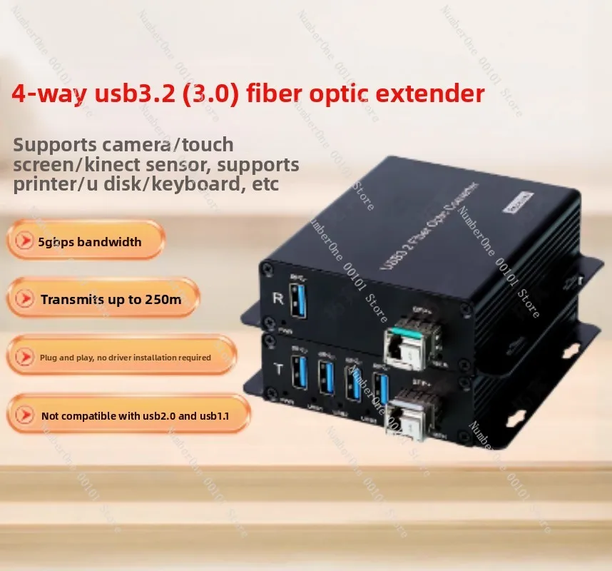 Good Quality 4-port Usb 3.2/3.1/3.0 Over Fiber/utp Extender Support All Kinds Of Usb Devices