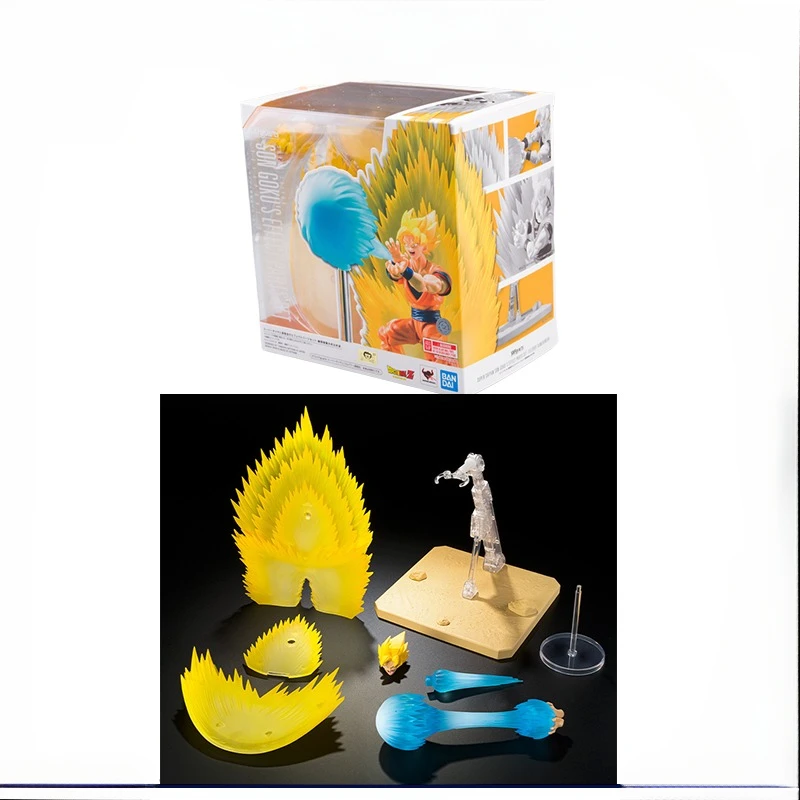 Original genuíno bandai anime dragon ball super saiyan filho goku conjunto de peças efettas shf modelo brinquedos figura ação presentes colecionáveis