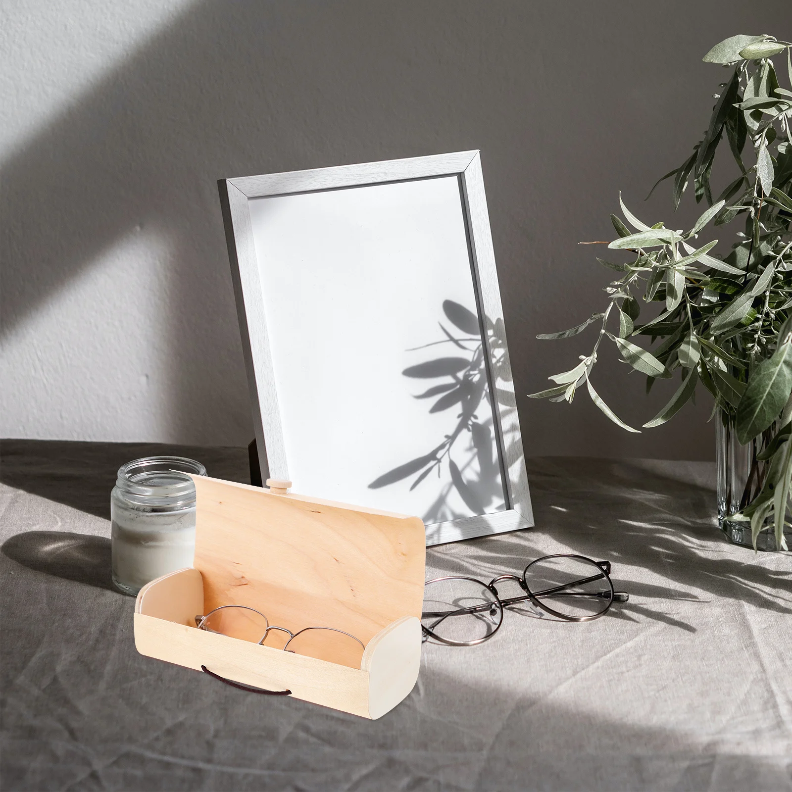 

Creative Wood Eyeglass Case Hard Protective Box for Glasses Mobile Phone Jewelry Decorative Gift Wood Eyeglass Case