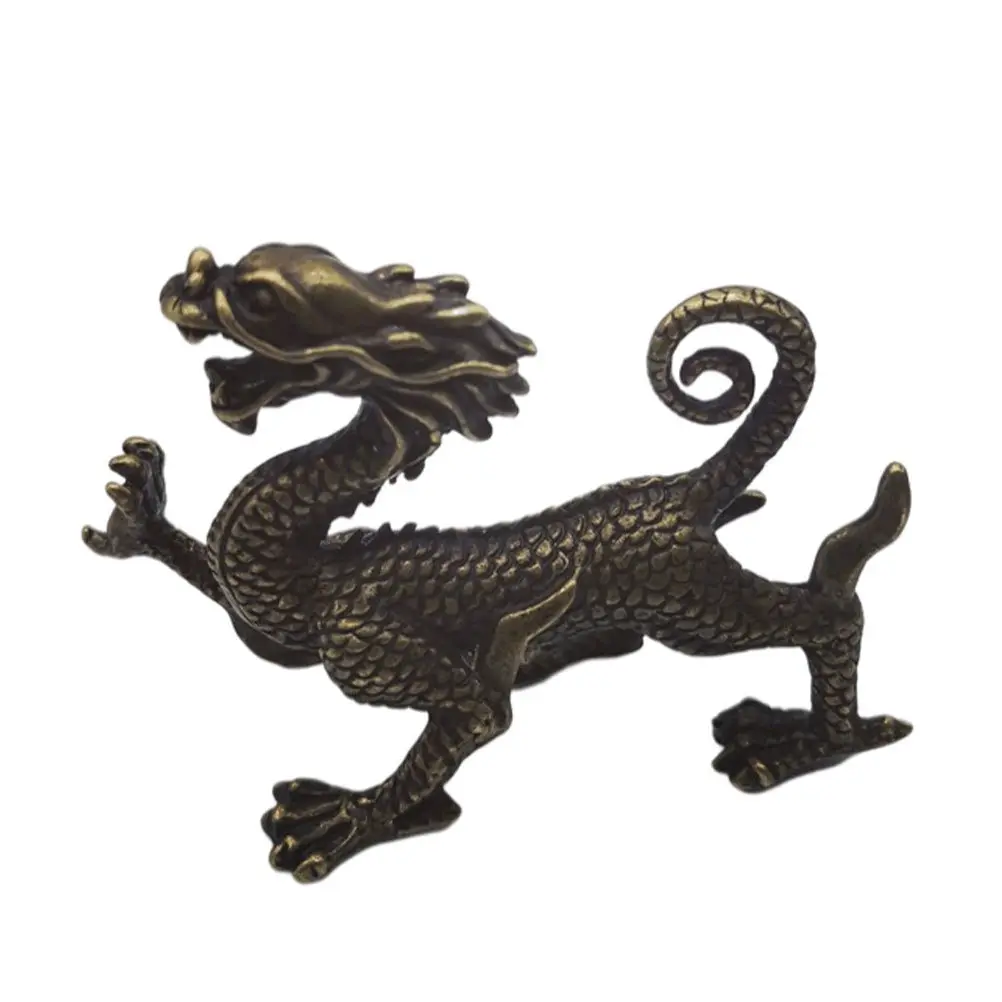 

1Pcs Brass Dragon Sculpture Auspicious Home Decor Desktop Ornament Craft Decor Dragon Adornment Desktop Ornament
