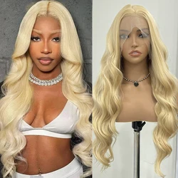 Blonde Wave Wig Synthetic Lace Wigs for Women Long Deep Wave Lace Wig Ready to Wear #458 Blonde Wigs Body Wavy Wig Cosplay Party