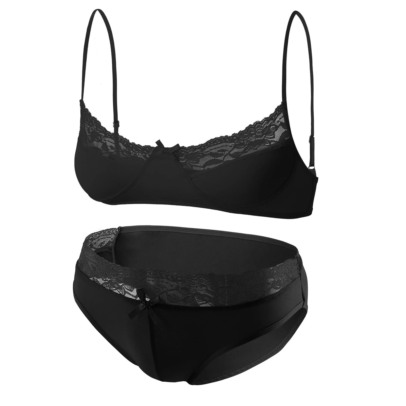 Lace Bralette Set - Men's Sexy Lace Adjustable Bra Briefs