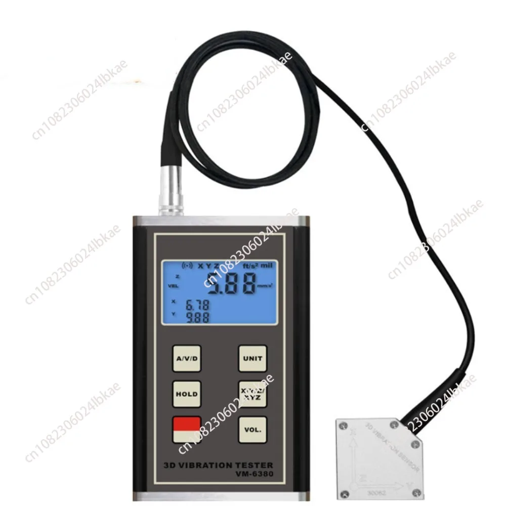 VM-6370 Portable Vibration Measurer Display Displacement, Speed, Acceleration Seismograph at the Same Time