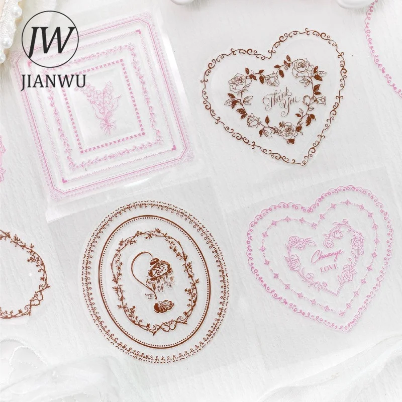 JIANWU Vintage Plant Flower Vine Border Landscape Material Collage Scrapbooking PET Sticker Creative DIY Journal Stationery - view 3