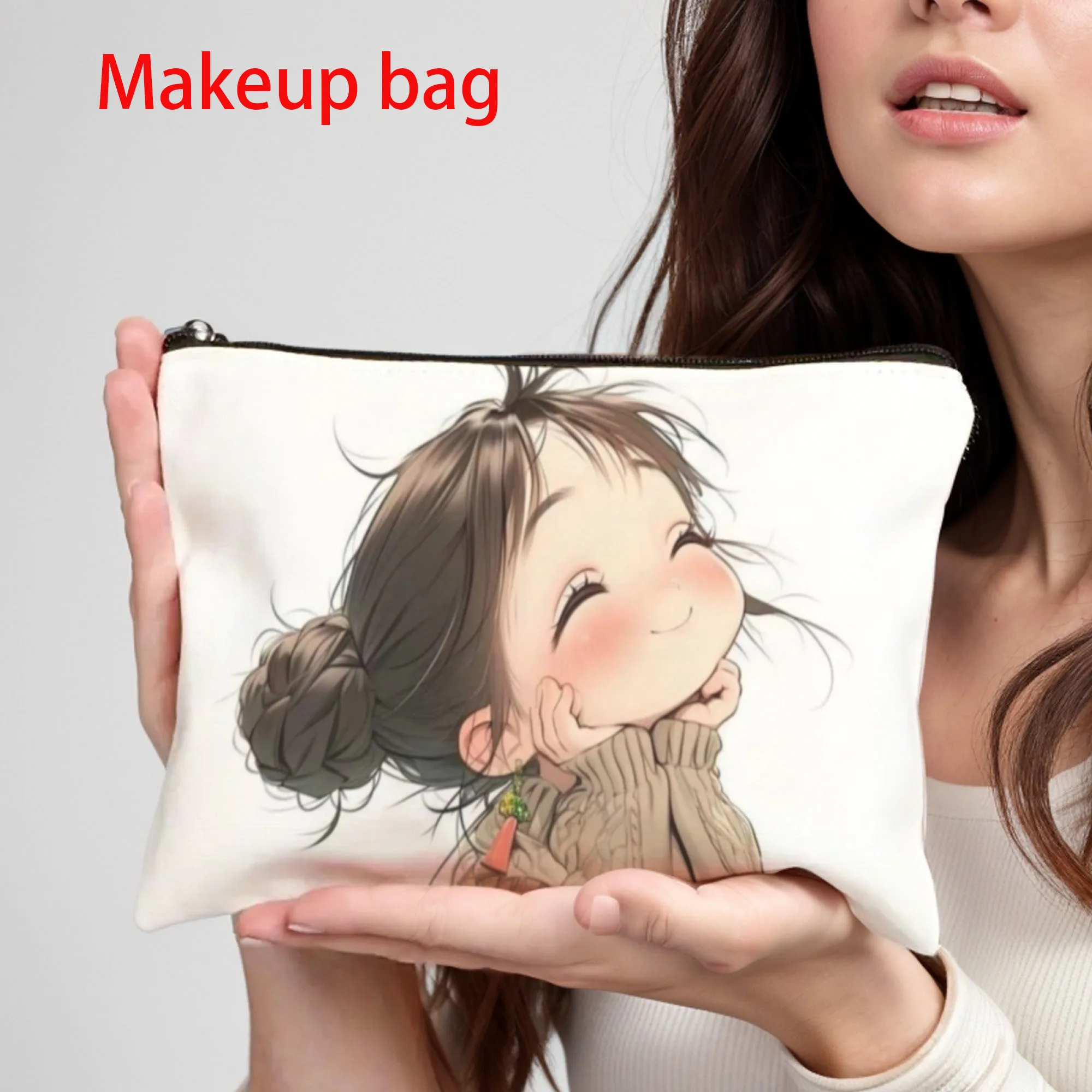 New Hot Sale Lovely girl Print Makeup Bag Cosmetic Storage Wash Bag Lipstick Skincare Product Storage Pouch Birthday Gift - Image 6