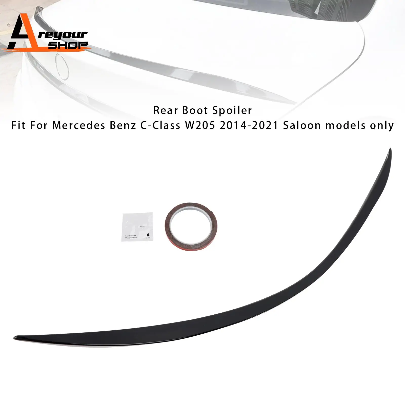 

Глянцевый черный задний спойлер для Mercedes-Benz C-Class W205 2014-2021 AMG C63 Style
