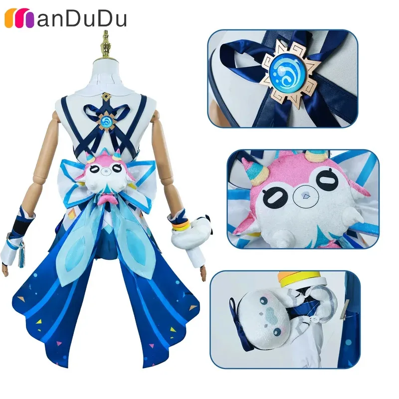 

qq34GenshinImpact Mualani Cosplay Costume Role Play Comic Con Dress Hallowmas Party Wigs Animation Prop