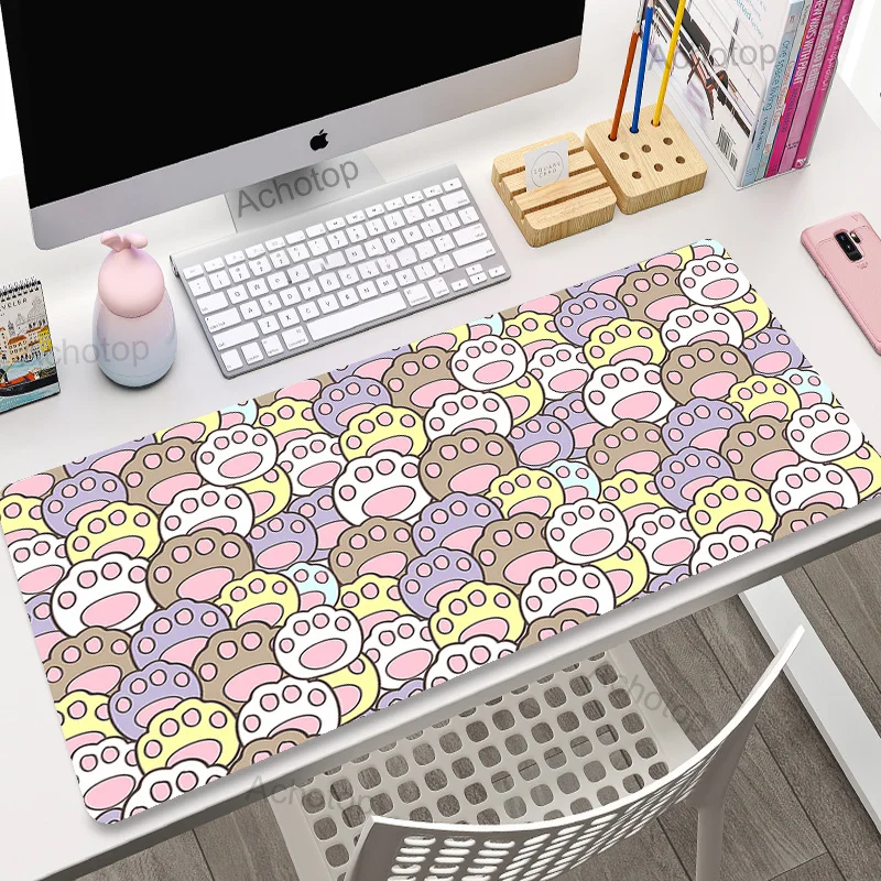 

Kawaii Mouse Pad Gamer Large Cute Paw Mousepad Keyboard Computer Personality Pink Anime Mause Carpet Rubber XXL Laptop Desk Mat