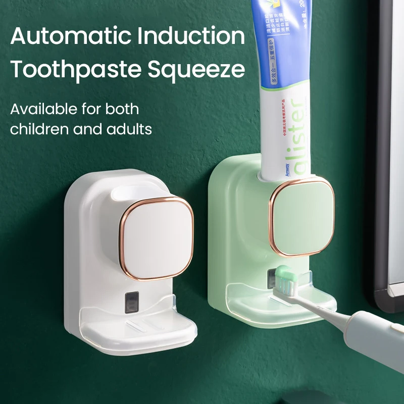 Automatic Sensing Electric Toothpaste Dispenser Wall Mounted Rechargeable Intellisense Toothpaste Squeezer Bathroom Accessories