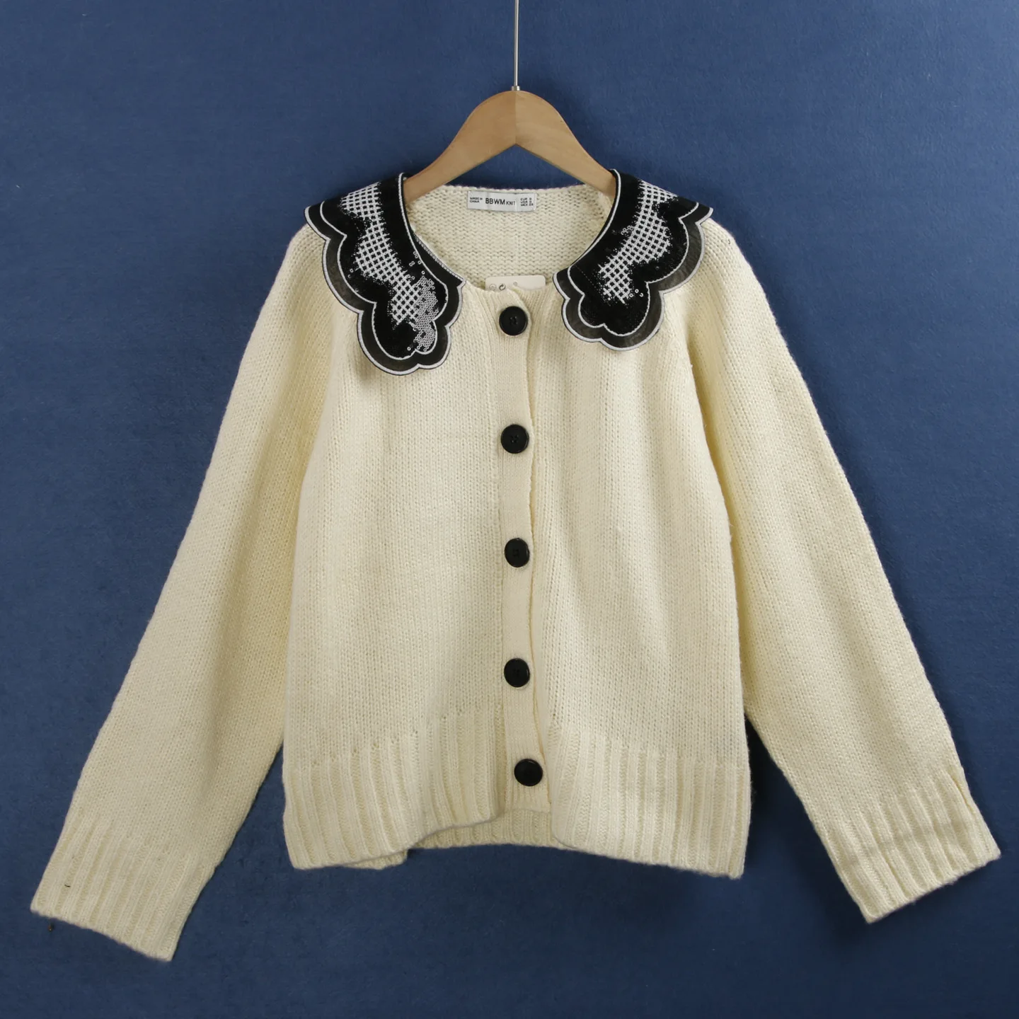 

iny Sequin Lapel Open Cardigan Sweater Autumn Season Single Button plus Size Slimming Color Knitted Top for Women