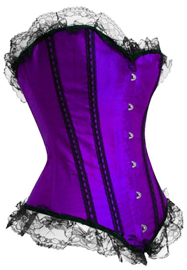 7XL Plus Size Red Purple  Satin Basque Corset Busiter Lace Up Boned Lingerie Bodyshaper