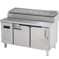 Commercial Multifunctional Salad Bar Counter Fresh Keeping Workbench Slotted Cold Vegetables Fruit Refrigerator