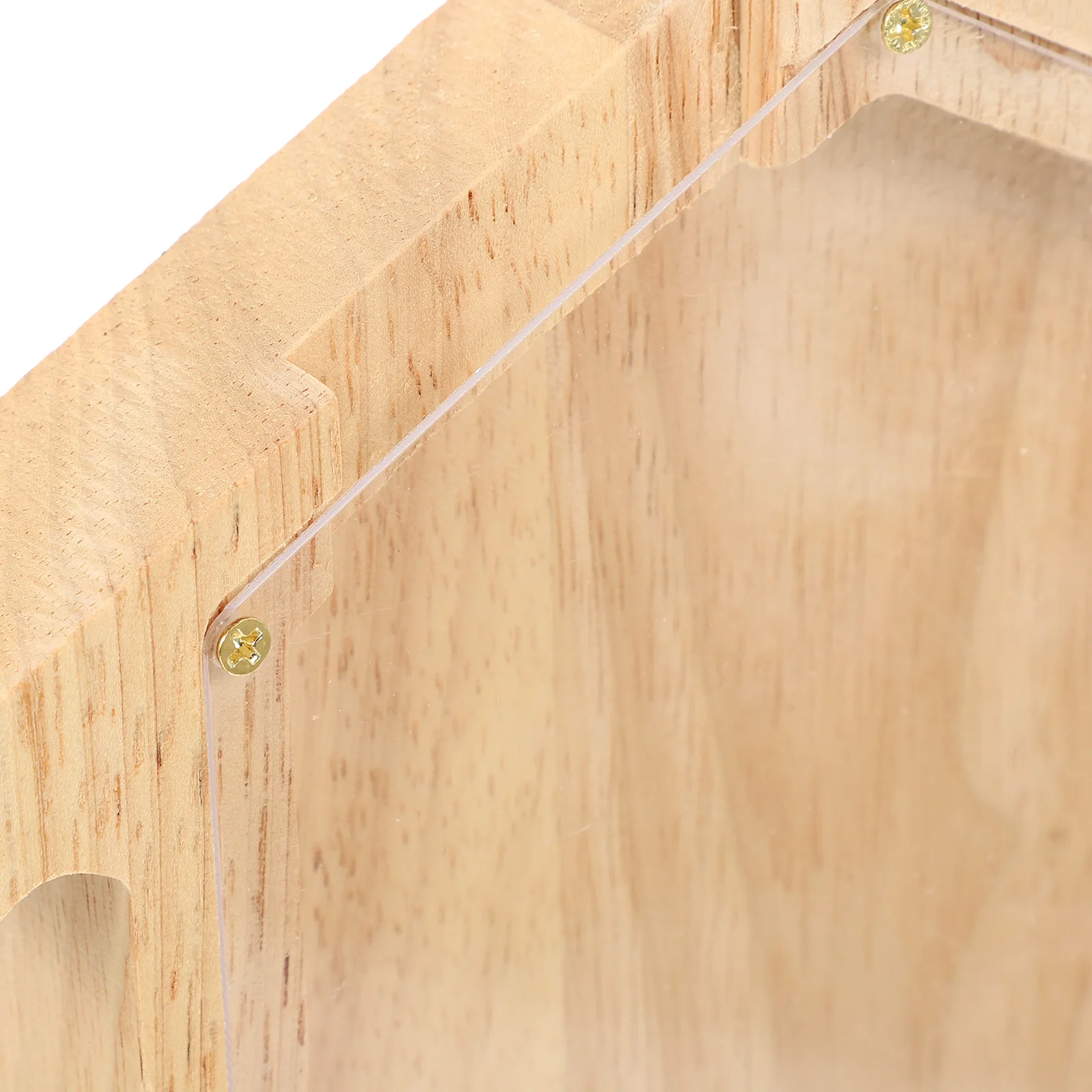 

House Shape Piggy Bank Wooden Transparent Coin Box Desktop Adornment Large Capacity Stylish Money Storage Pot Children Gift