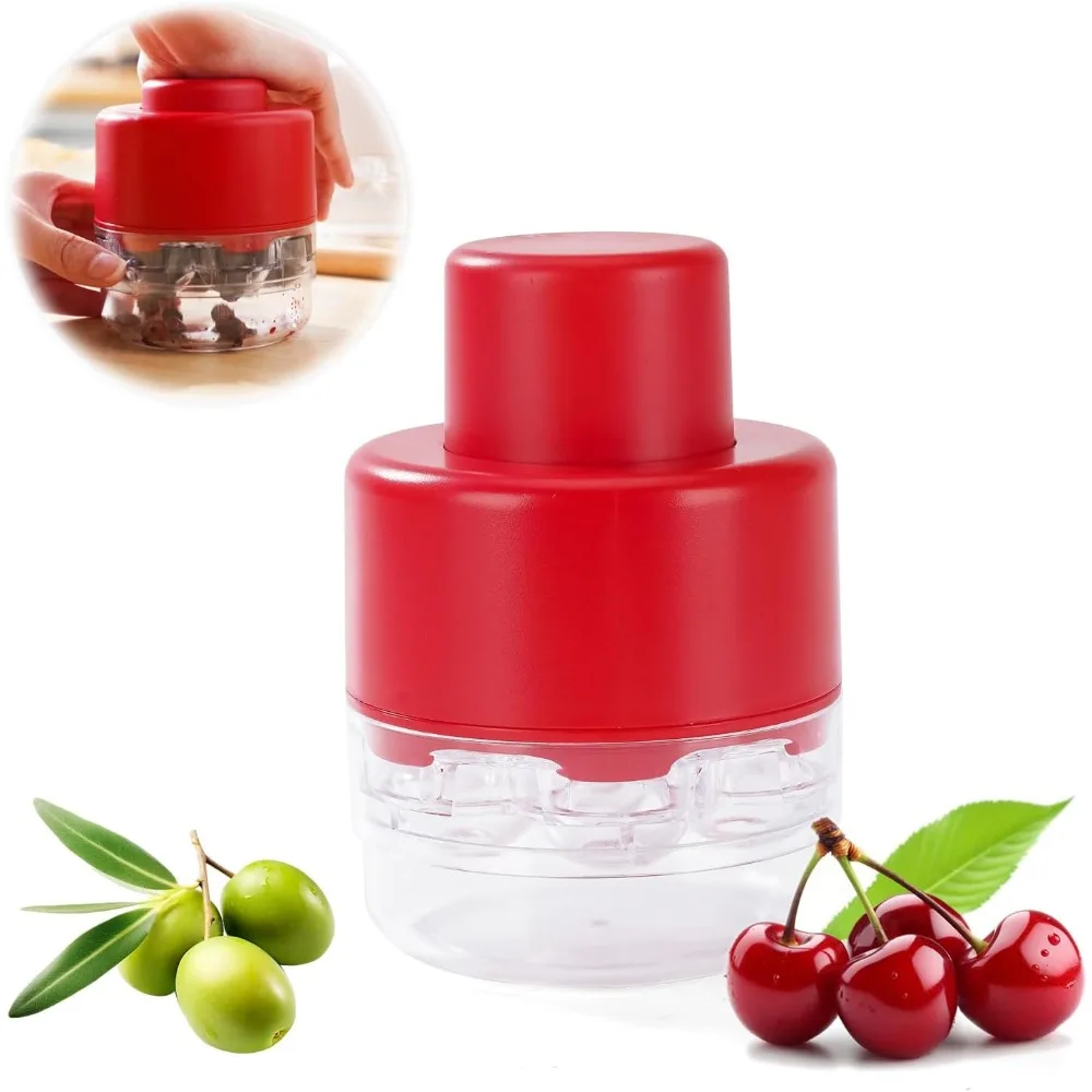 

Cherry Pitter, 7-луночный регулируемый инструмент для удаления семян фруктов и оливок с нажимным дизайном, портативный инструмент для депиляции для кухни, хлебобулочных изделий, фруктов