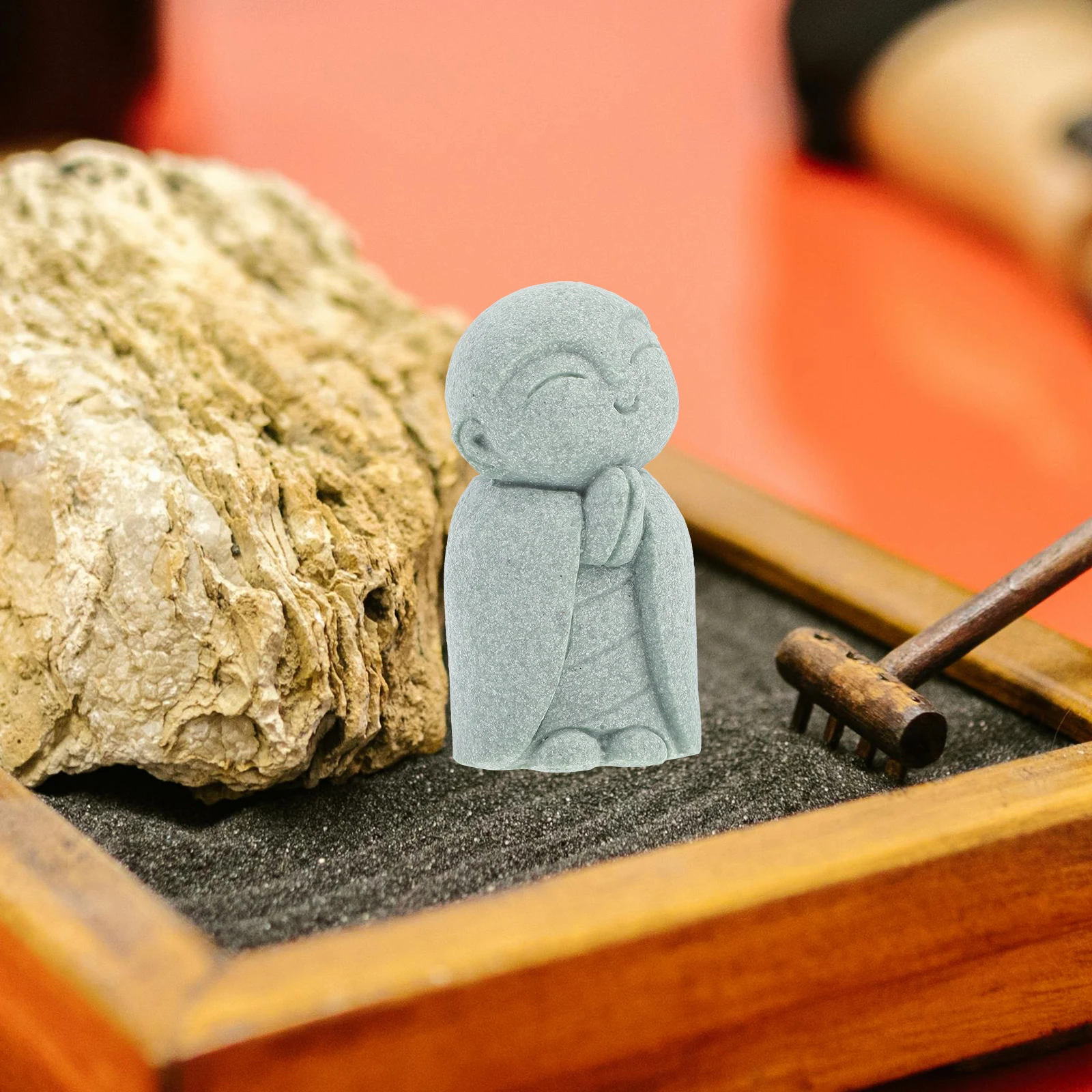 

Buddha Statue Ornament Decor Small Monk Resin Garden Figurine Desktop Sculpture Retro Buddhas Tabletop Home Decor Mini Model