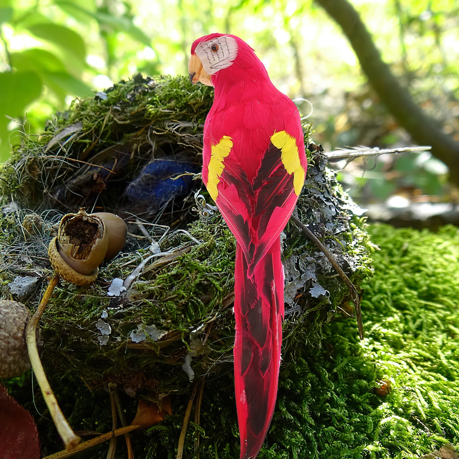 

Parrot naments Creative Statue Decoration Practical Garden Red Scene Layout Prop Statues Home Lovely Modeling Durable Long Use