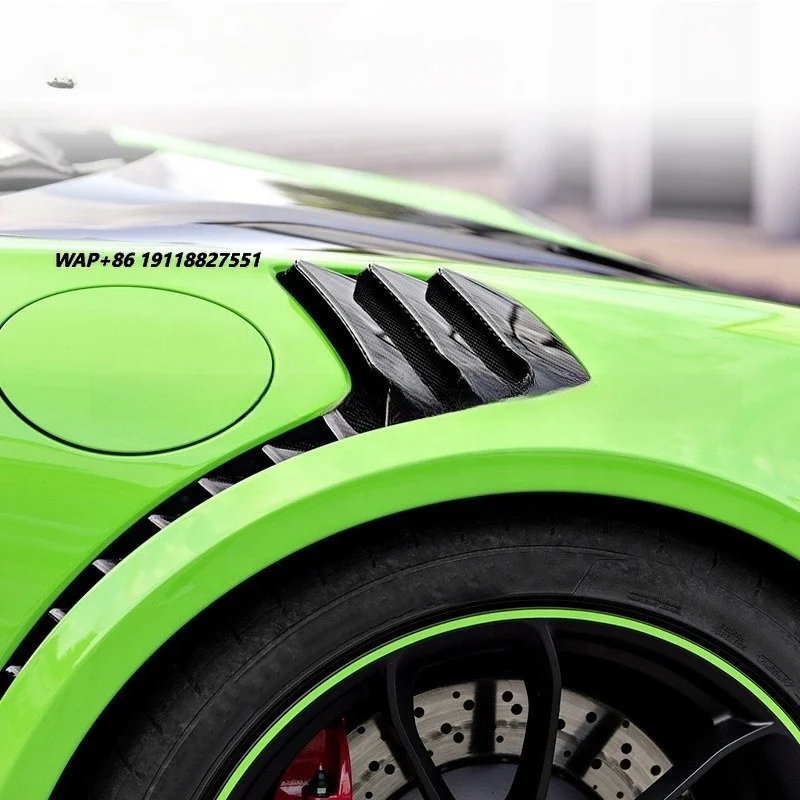 Auto Exterior Accessories Parts Carbon Fiber Car Side Louvers Fender Vent Cover Trim for 991.2 GT3RS Style