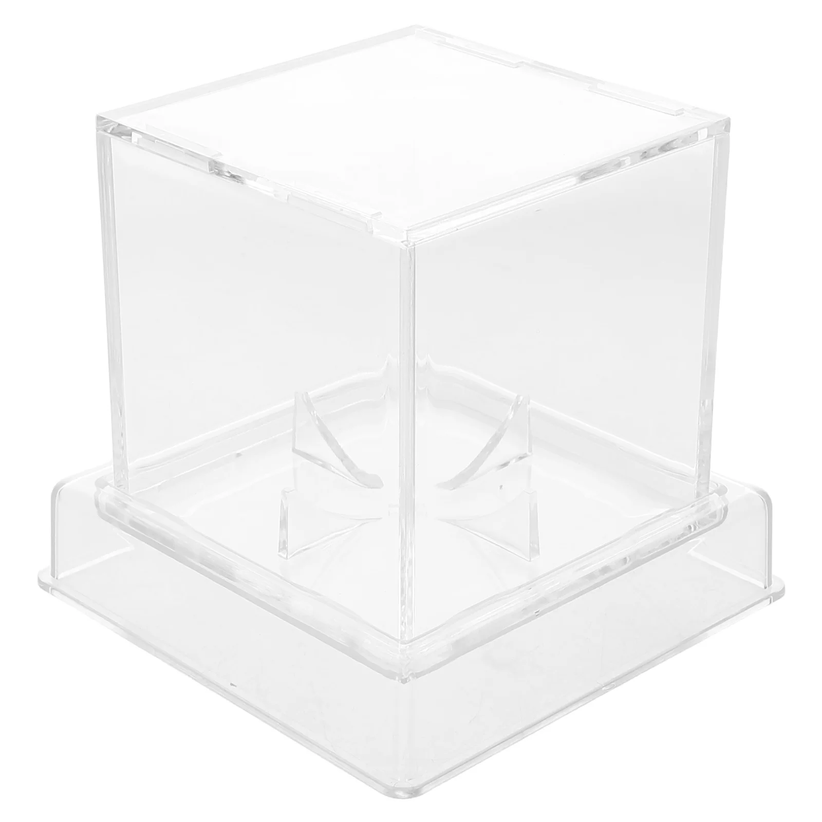 

1pc Tennis Display Stand Clear Acrylic Baseball Holder Case With Base For Sports Collectibles Dust Proof Storage Box Home