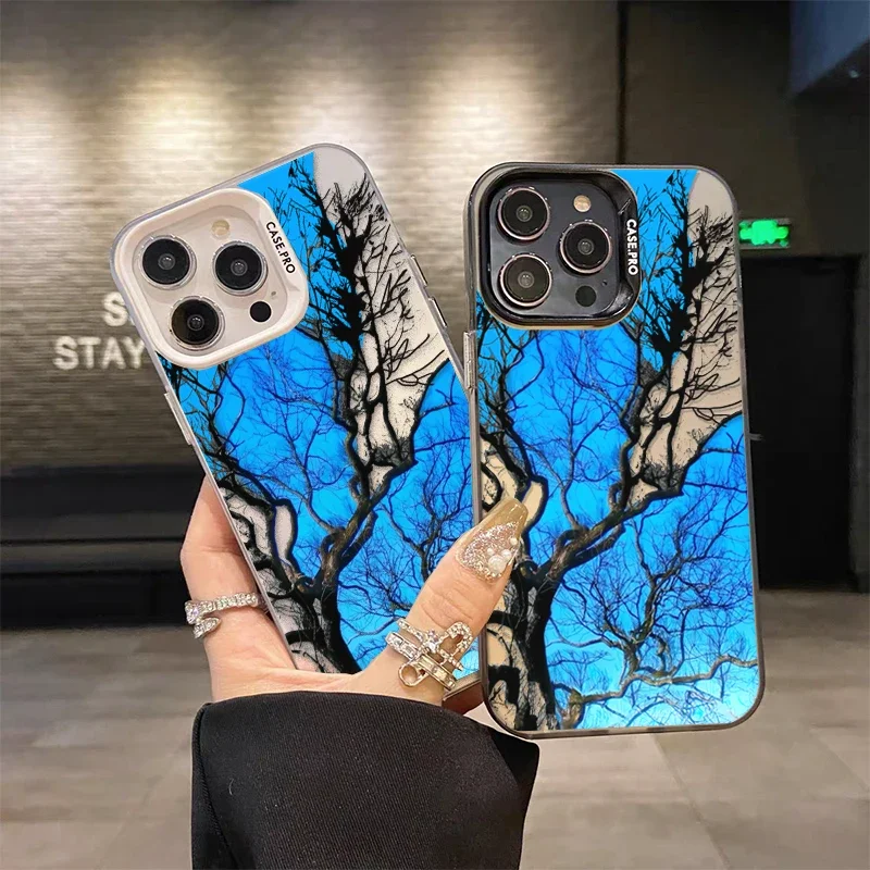 Retro Blue Sky Withered Tree Case For Samsung Galaxy A73 A33 A51 A31 A21S A72 A22 A12 A13 A05S A23 M15 M36 S21 S22 Ultra Cover