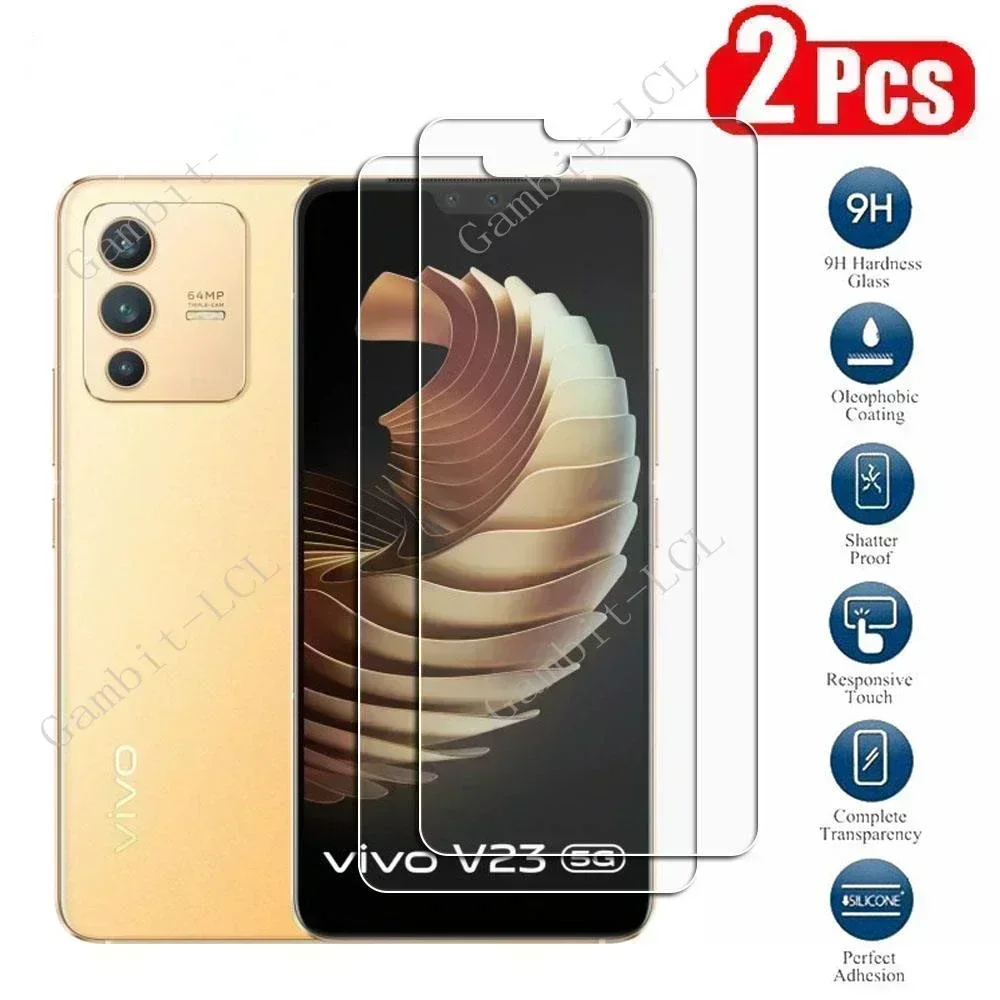 2Pcs Original Protective Tempered Glass For Vivo V23 5G V2130 S12 V2162A 6.44