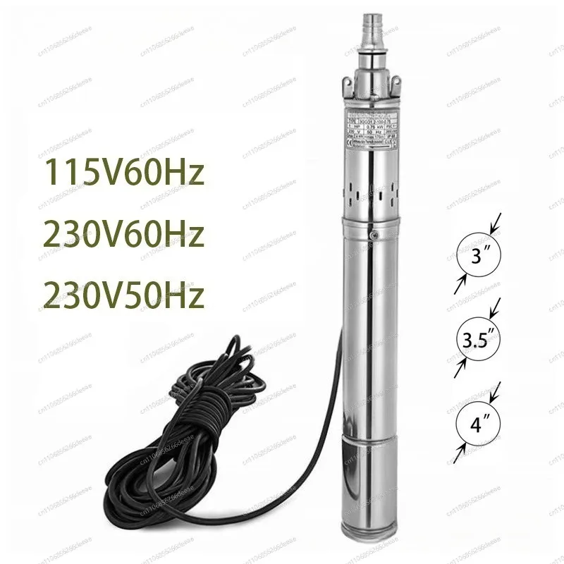 50mm 2 Inch Submersible Deep Well Pump | 304 Stainless Steel 1000L/H Water Pump