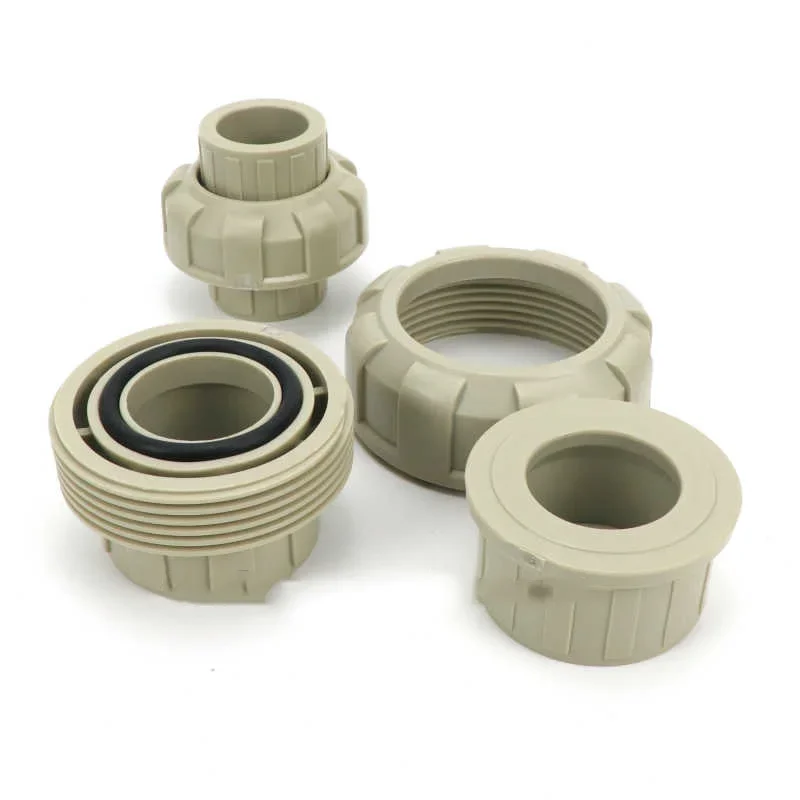1pcs PPH Union Socket Fusion Joint Chemical Grade Plastic Water Pipe Fittings Quick Connect Pipe Connector Acid Alkali