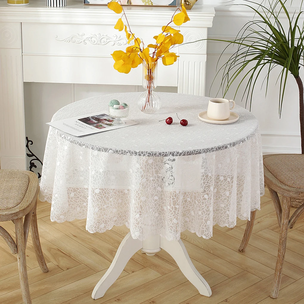 Add Elegance To Table Round Tablecloth Available In Various Patterns And Sizes Variety Of Patterns white flower 150cm