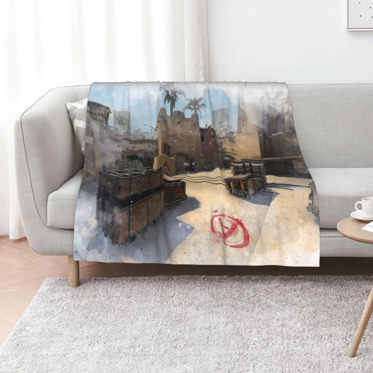 

Mirage CSGO Poster in Watercolour Poster Throw Blanket manga wednesday Bed linens heavy to sleep Blankets