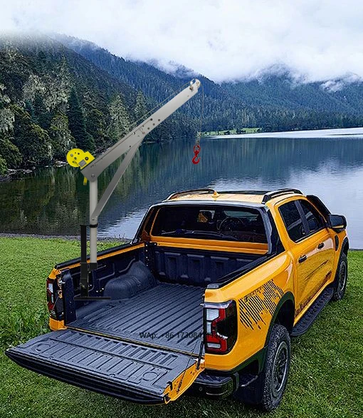 Mini guindaste portátil Ute, elétrico/manual, captador de caminhão, reboque, van, guindaste montado para material de armazém/motor/levantamento de máquinas