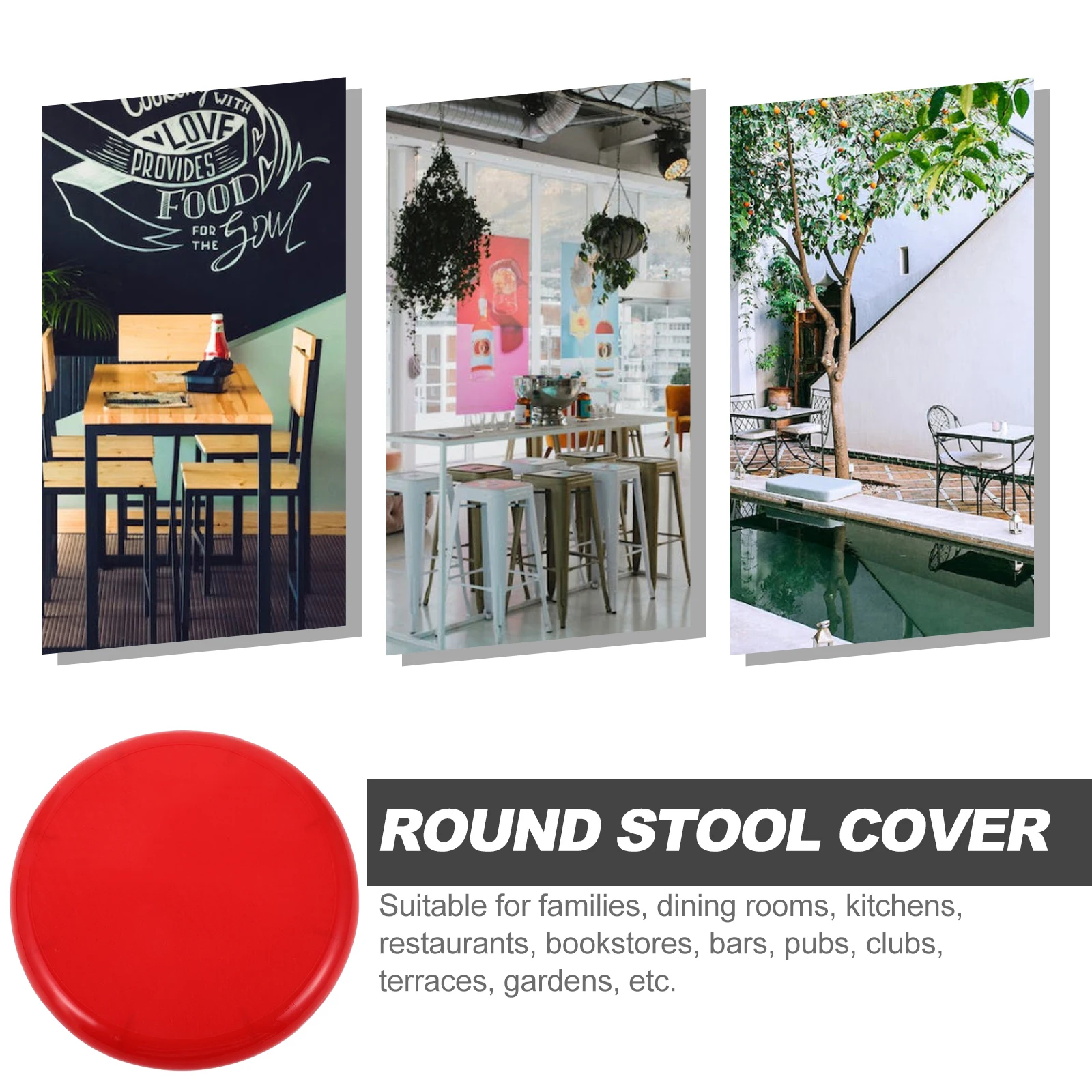 

Stool Round Cover Replacement Plastic Seat 29cm Diameter Wear Resistant Portable Garden Chair Bar Stool Accessory Outdoor