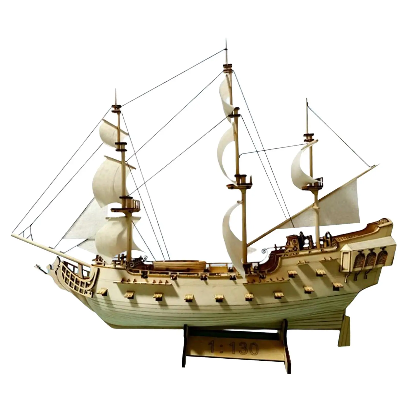 1/300 Nautical Sailing Boat Model Kits Pirate Ship Crafts for Desk Decor