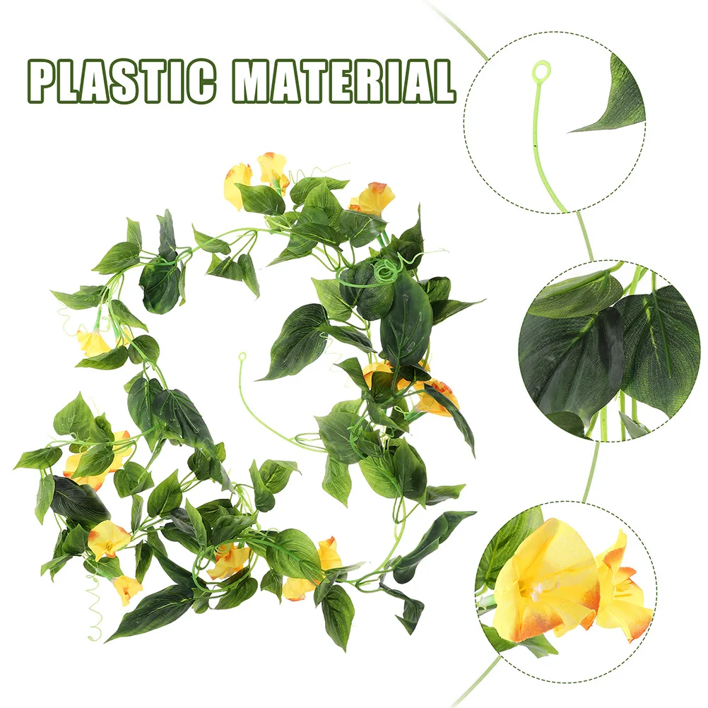 

2pcs Real Touch Artificial Flower Vine Fake Floral Garland Decorative Vines For Indoor Wall Door Wedding Arch Outdoor Hanging